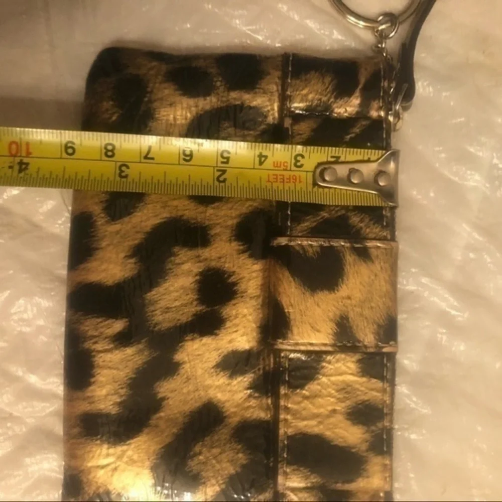 Kate spade animal print patent leather bow keyring coin purse bag